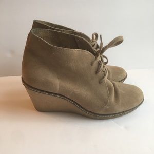 J.Crew McAlister Suede Wedge Bootie Lace Up